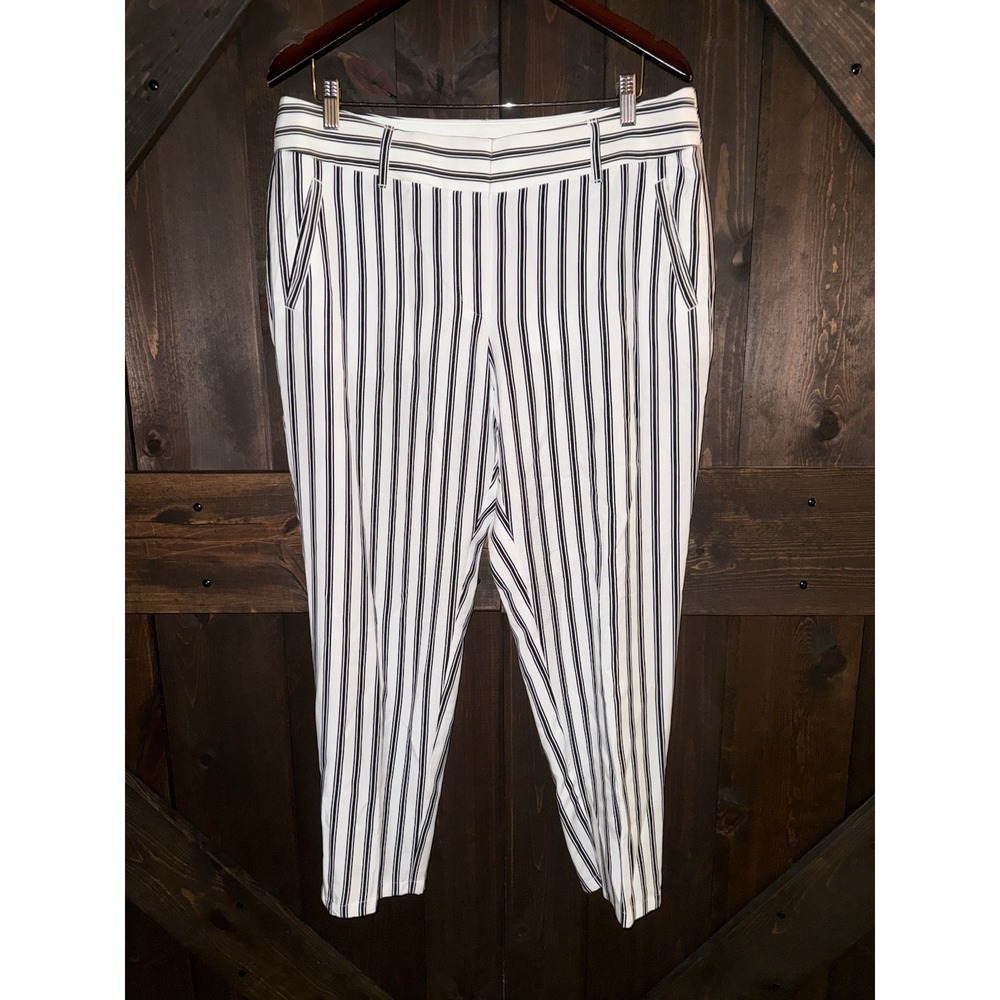 Ann Taylor Loft Striped‎ Summer Pants in Marisa Fit Sz 10 Jasmine Color